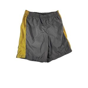 Nike Athletic Shorts Mens Large Grey Yellow Good Mesh Lined Basketball Gym